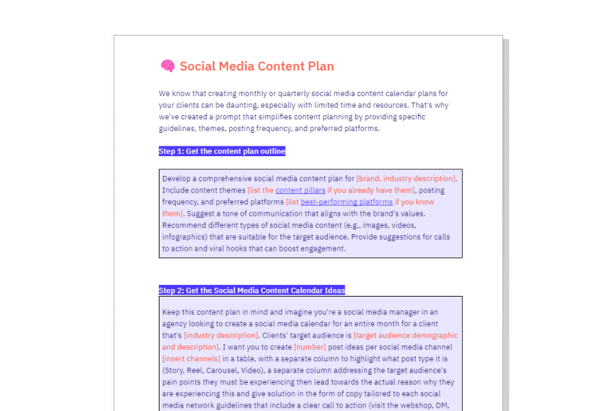 a preview of chatgpt prompts for social media campaigns